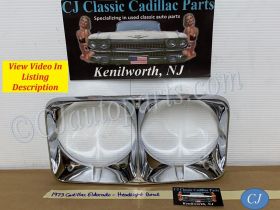 OEM 1971 1973 1974 Cadillac Eldorado HEADLIGHT BEZEL CHROME COVER TRIM #1494987