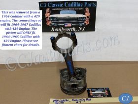 OEM 1964 1965 1966 1967 Cadillac Deville Fleetwood Eldorado Calais 429 ENGINE CONNECTING ROD & PISTON #7