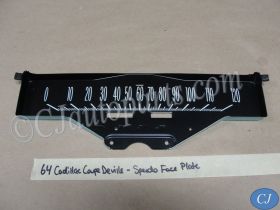 OEM 1963 1964 Cadillac Deville Eldorado Fleetwood DASH INSTRUMENT CLUSTER SPEEDOMETER FACE PLATE #6406064