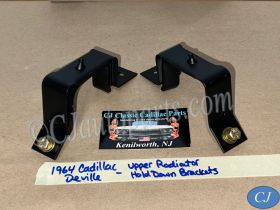 OEM 1961 1962 1963 1964 Cadillac Deville Eldorado Fleetwood UPPER RADIATOR HOLD DOWN MOUNTING BRACKETS WITH RUBBER CUSHION PAD #1475179/#578372