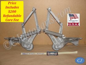 REBUILT FACTORY ORIGINAL 1957 CADILLAC ELDORADO FLEETWOOD DEVILLE  HOOD HINGES WITH SPRINGS - NEW RIVETS