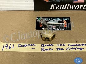 OEM 1959 1960 1961 Cadillac Deville Eldorado Fleetwood FRONT BRAKE LINE TEE TREE BRASS FITTING WITH STRAP #1472096