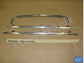 OEM 1966 Cadillac Eldorado Fleetwood Deville Calais TRUNK DECK LID LIP CHROME BEZEL TRIM MOLDING 3 PIECE SET #4227324/#4227325/#4227314