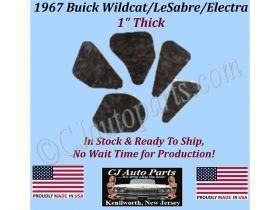 NEW 1967 BUICK WILDCAT LeSABRE ELECTRA 5 PIECE HOOD INSULATION - 1" THICK - BUK-HIN-095