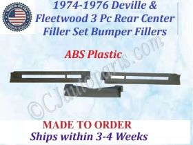 NEW 1974 1975 1976 Cadillac Deville & Fleetwood 3 Pc Rear Center Bumper Filler Set