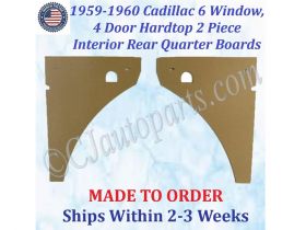 NEW Reproduction 1959-1960 Cadillac 6 Window 4 Door Hatdtop Rear Quarter Panel Backer Boards (2 Pcs) (CAD-DBD-540)