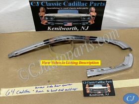OEM 1964 Cadillac Deville Eldorado Fleetwood LEFT DRIVER SIDE QUARTER PANEL TO BUMPER END MOLDING TRIM #446375/#4464373