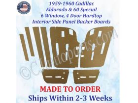 NEW Reproduction 1959-1960 Cadillac 6 Window 4 Door Hardtop Interior Door Panel Backer Boards (8 Pcs) (CAD-DBD-535)