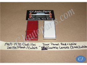 NEW 1969 1970 Cadillac Deville Fleetwood Calais DOOR INTERIOR COURTESY LIGHT RED & WHITE LENS