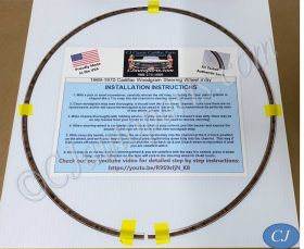 NEW 1969 1970 Cadillac Deville Fleetwood Calais Eldorado Steering Wheel Woodgrain Insert Inlay Trim - Made in USA