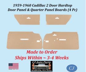 NEW Reproduction 1959-1960 Cadillac 2 Door Hardtop Interior Door Panel & Quarter Panel Backer Boards (4 Pcs) (CAD-DBD-525)