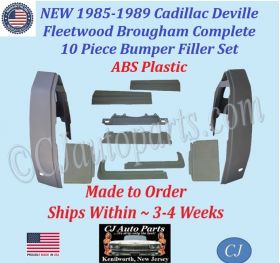 NEW 1985 1986 1987 1988 1989 Cadillac Deville Fleetwood Brougham Complete 10 Piece Bumper Filler Set