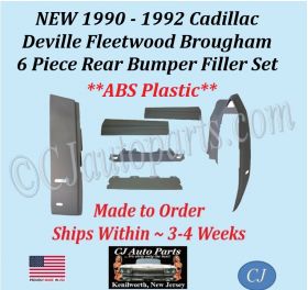 NEW 1990 1991 1992 Cadillac Deville Fleetwood Brougham 6 Piece Rear Bumper Filler Set