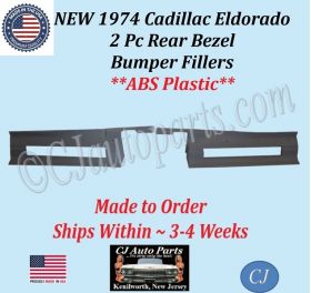 NEW 1974 Cadillac Eldorado 2 Pc Rear Bezel Filler Set Bumper Fillers
