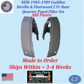 NEW 1985 1986 1987 1988 1989 Cadillac Deville Brougham & Fleetwood 2 Pc Rear Quarter Panel Filler Set