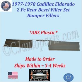 NEW 1977 1978 Cadillac Eldorado 2 Piece Rear Bezel Filler Set Bumper Fillers