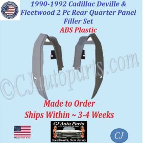 NEW 1990 1991 1992 Cadillac Deville Fleetwood Brougham 2 Pc Rear Quarter Panel Filler Set