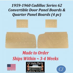 NEW Reproduction 1959-1960 Cadillac Series 62 Convertible Interior Door Panel & Quarter Panel Backer Boards (4 Pcs) (CAD-DBD-530)