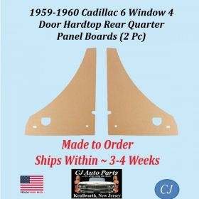 NEW Reproduction 1959-1960 Cadillac 6 Window 4 Door Hatdtop Rear Quarter Panel Backer Boards (2 Pcs) (CAD-DBD-540)