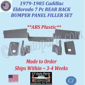 NEW 1979 1980 1981 1982 1983 1984 1985 Cadillac Eldorado 7 Piece REAR BACK BUMPER PANEL FILLER SET
