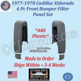 NEW 1977 1978 Cadillac Eldorado 6 Piece Front Bumper Filler Panel Set