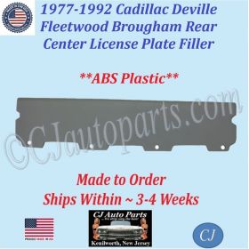 NEW 1977 1978 1979 1980 1981 1982 1983 1984 1985 1986 1987 1988 1989 1990 1991 1992 Cadillac Deville Fleetwood Brougham Rear Center License Plate Filler