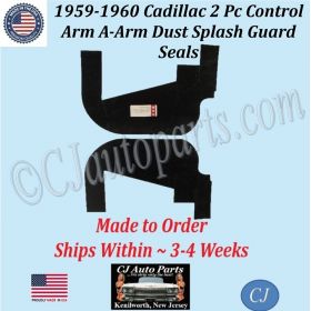 NEW 1959-1960 Cadillac Deville Eldorado Fleetwood 2 Pc CONTROL ARM A-ARM DUST SPLASH GUARD SEALS WITH STAPLES CAD-ASL-065 NEW 1959-1960 Cadillac Deville Eldorado Fleetwood 2 Pc CONTROL ARM A-ARM DUST SPLASH GUARD SEALS WITH STAPLES CAD-ASL-065