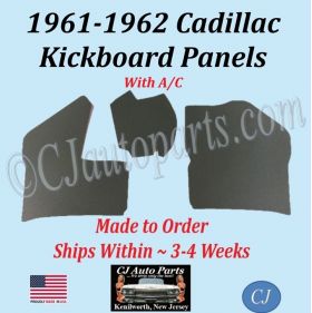 NEW 1961 1962 Cadillac Deville Eldorado Fleetwood WITH A/C Kick Panel Board 3 Piece Set CAD-KPN-220