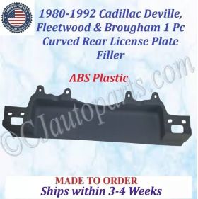 NEW 1980 1981 1982 1983 1984 1985 1986 1987 1988 1989 1990 1991 1992 Cadillac Deville Fleetwood Brougham Curved License Plate Filler
