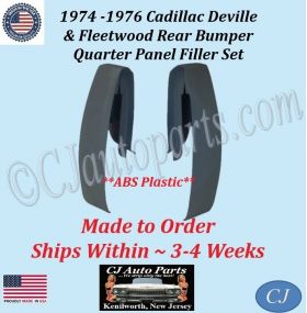 NEW 1974 1975 1976 Cadillac Deville & Fleetwood Rear Bumper Quarter Panel Filler Set