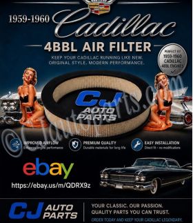 NEW 1959-1960 CADILLAC DEVILLE ELDORADO FLEETWOOD, 1959-1960 Oldsmobile, 1963 1964 Buick Riviera, 1965-1966 Buick Gran Sport Skylark Wildcat Riviera 4 BARRELL (4 BBL) AIR CLEANER FILTER (Replaces Delco # A85C, GM #5645342, WIX42092)