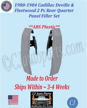 NEW 1980 1981 1982 1983 1984 Cadillac Deville & Fleetwood 2 Piece Rear Quarter Panel Filler Set