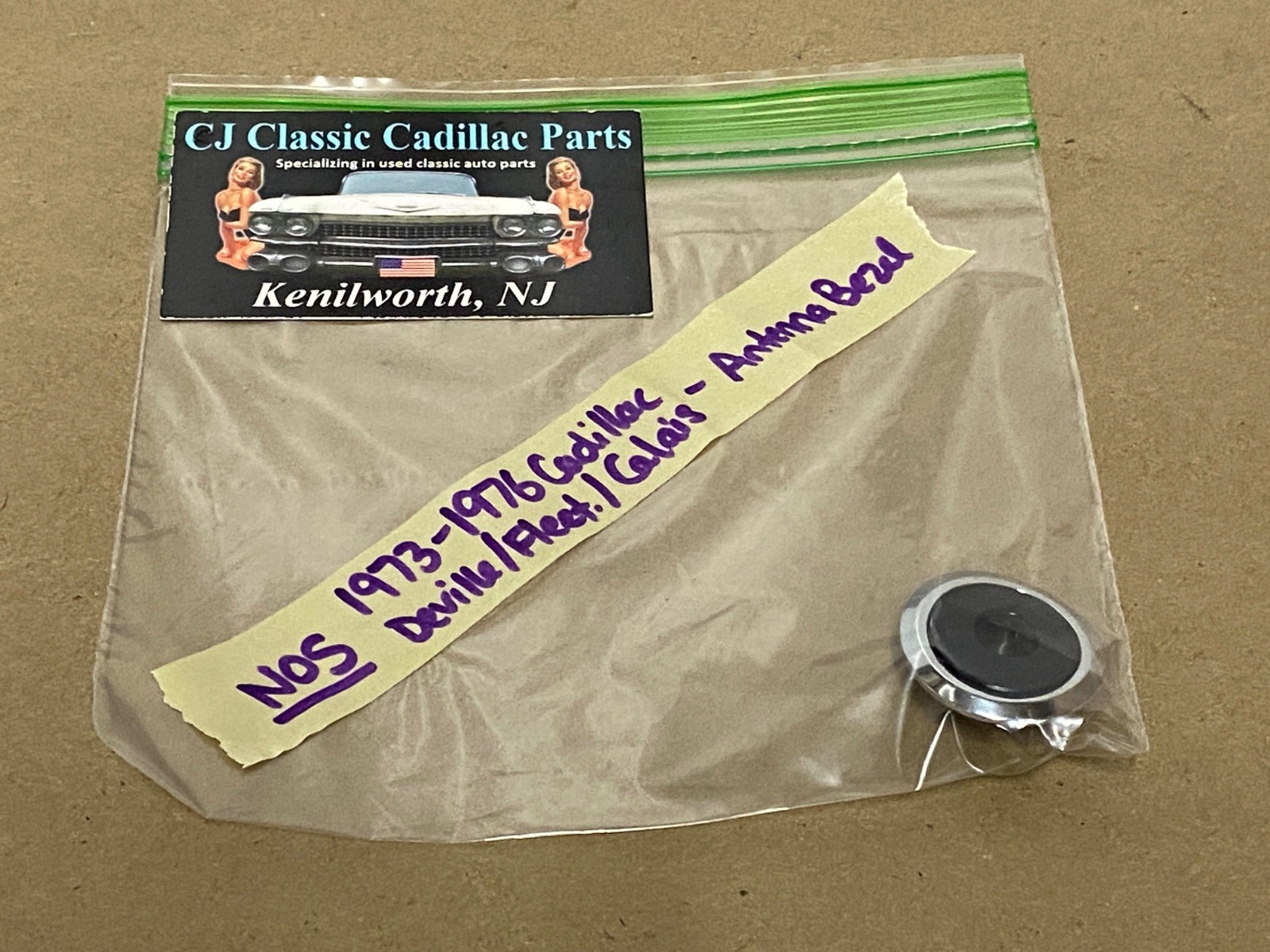 NOS 1973 1974 1975 1976 Cadillac Deville Fleetwood Calais ANTENNA BEZEL TRIM ESCUTCHEON #1602168 - Image 14