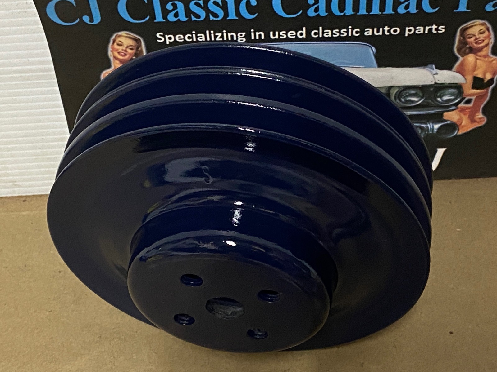 RESTORED 1958 1959 1960 1961 1962 1963 1964 1965 1966 1967 Cadillac Calais Fleetwood Deville Eldorado 365/390/429 ENGINE A/C WATER PUMP PULLEY ~ TRIPLE (3) GROOVE #1483552 - Image 14