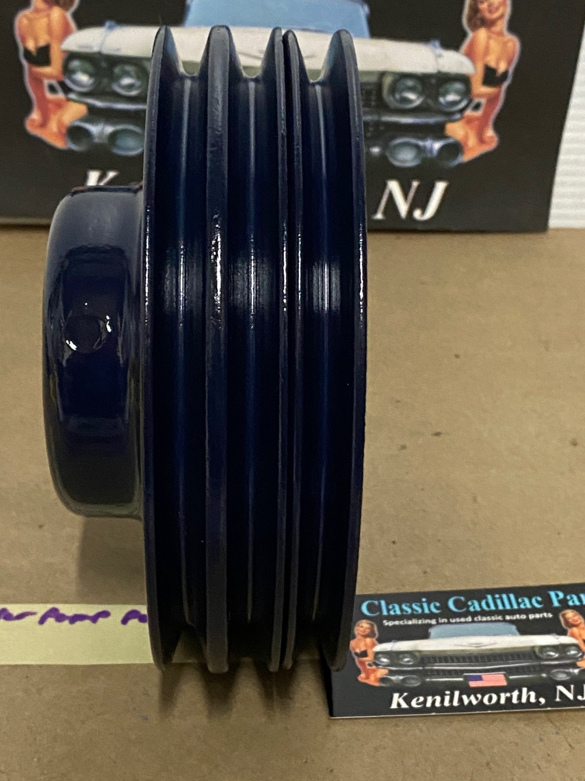 RESTORED 1958 1959 1960 1961 1962 1963 1964 1965 1966 1967 Cadillac Calais Fleetwood Deville Eldorado 365/390/429 ENGINE A/C WATER PUMP PULLEY ~ TRIPLE (3) GROOVE #1483552 - Image 15