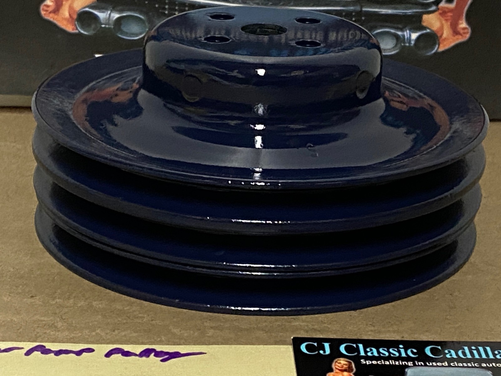 RESTORED 1958 1959 1960 1961 1962 1963 1964 1965 1966 1967 Cadillac Calais Fleetwood Deville Eldorado 365/390/429 ENGINE A/C WATER PUMP PULLEY ~ TRIPLE (3) GROOVE #1483552 - Image 3