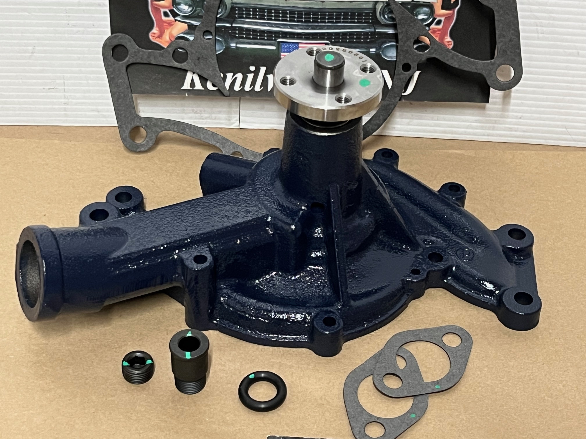 NEW 1965 1966 1967 Cadillac Deville Eldorado Fleetwood Calais WATER PUMP 2 OUTLETS 429 ENGINE WITH GASKET & SEAL - Image 2