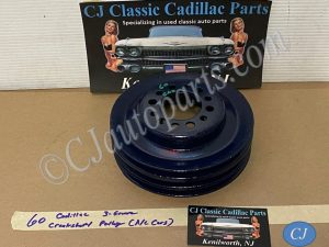 RESTORED 1958 1959 1960 1961 1962 CADILLAC DEVILLE ELDORADO FLEETWOOD 390 ENGINE CRANK CRANKSHAFT PULLEY TRIPLE (3) GROOVE ~ A/C CARS #3631320