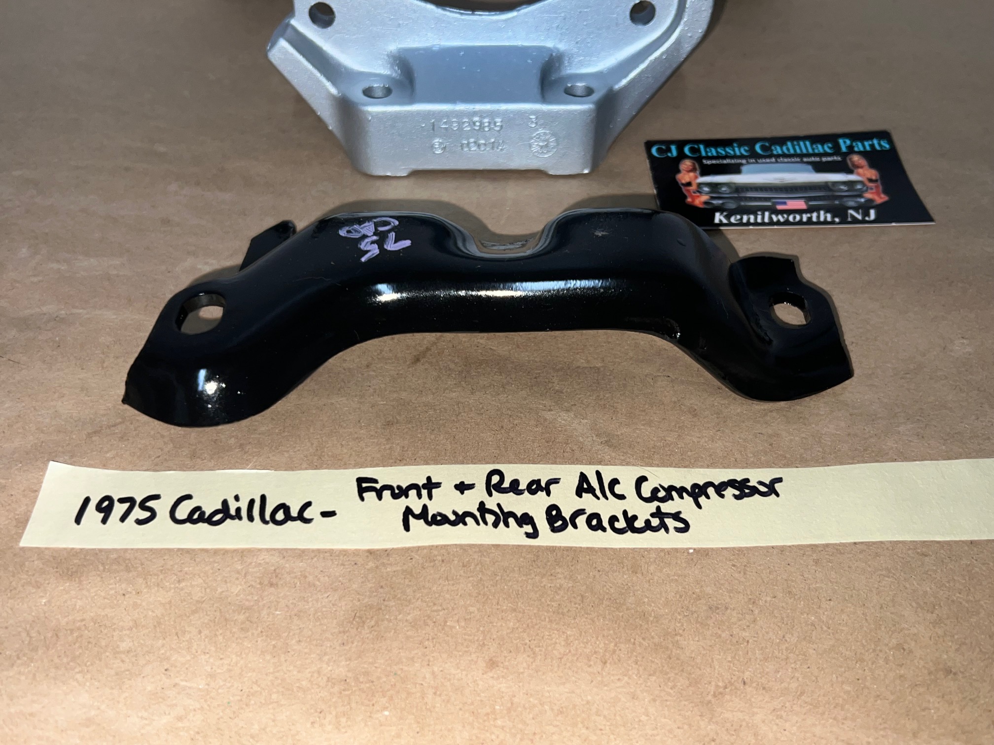OEM 1968 1969 1970 1971 1972 1973 1974 1975 1976 Cadillac Deville Eldorado Fleetwood Calais FRONT & REAR A/C COMPRESSOR MOUNTING BRACKETS SUPPORT #1492985/#1488838 - Image 11