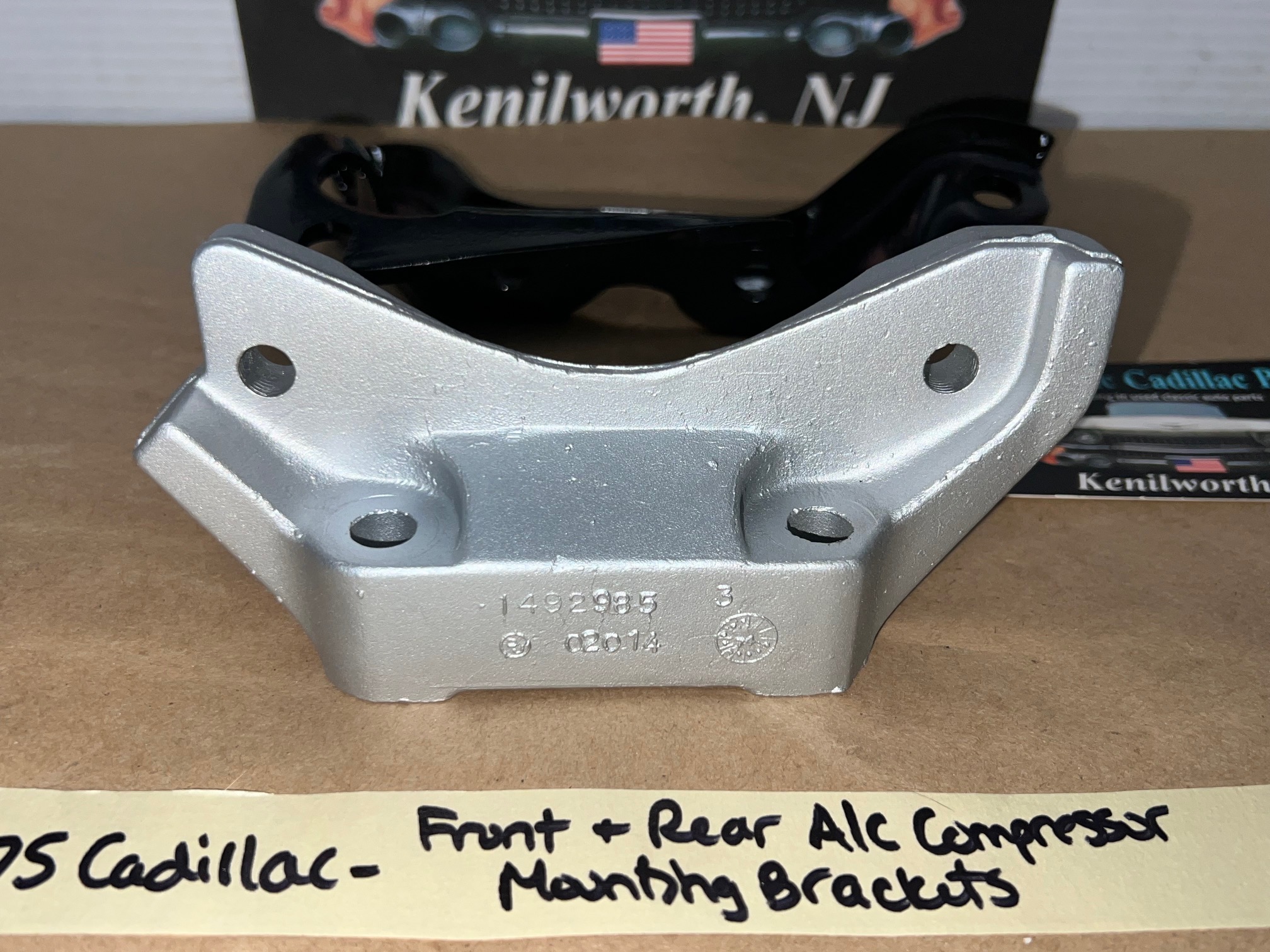 OEM 1968 1969 1970 1971 1972 1973 1974 1975 1976 Cadillac Deville Eldorado Fleetwood Calais FRONT & REAR A/C COMPRESSOR MOUNTING BRACKETS SUPPORT #1492985/#1488838 - Image 12
