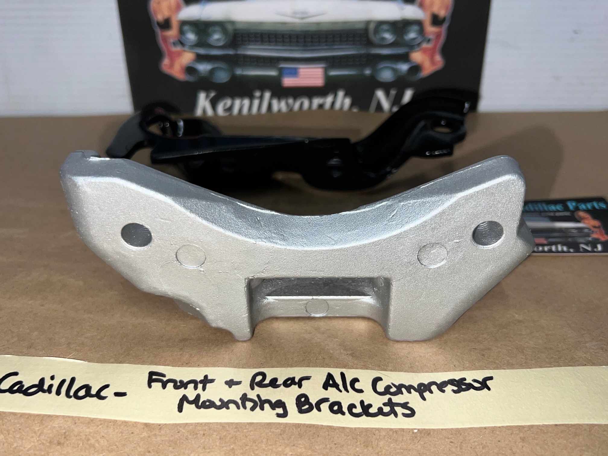 OEM 1968 1969 1970 1971 1972 1973 1974 1975 1976 Cadillac Deville Eldorado Fleetwood Calais FRONT & REAR A/C COMPRESSOR MOUNTING BRACKETS SUPPORT #1492985/#1488838 - Image 14