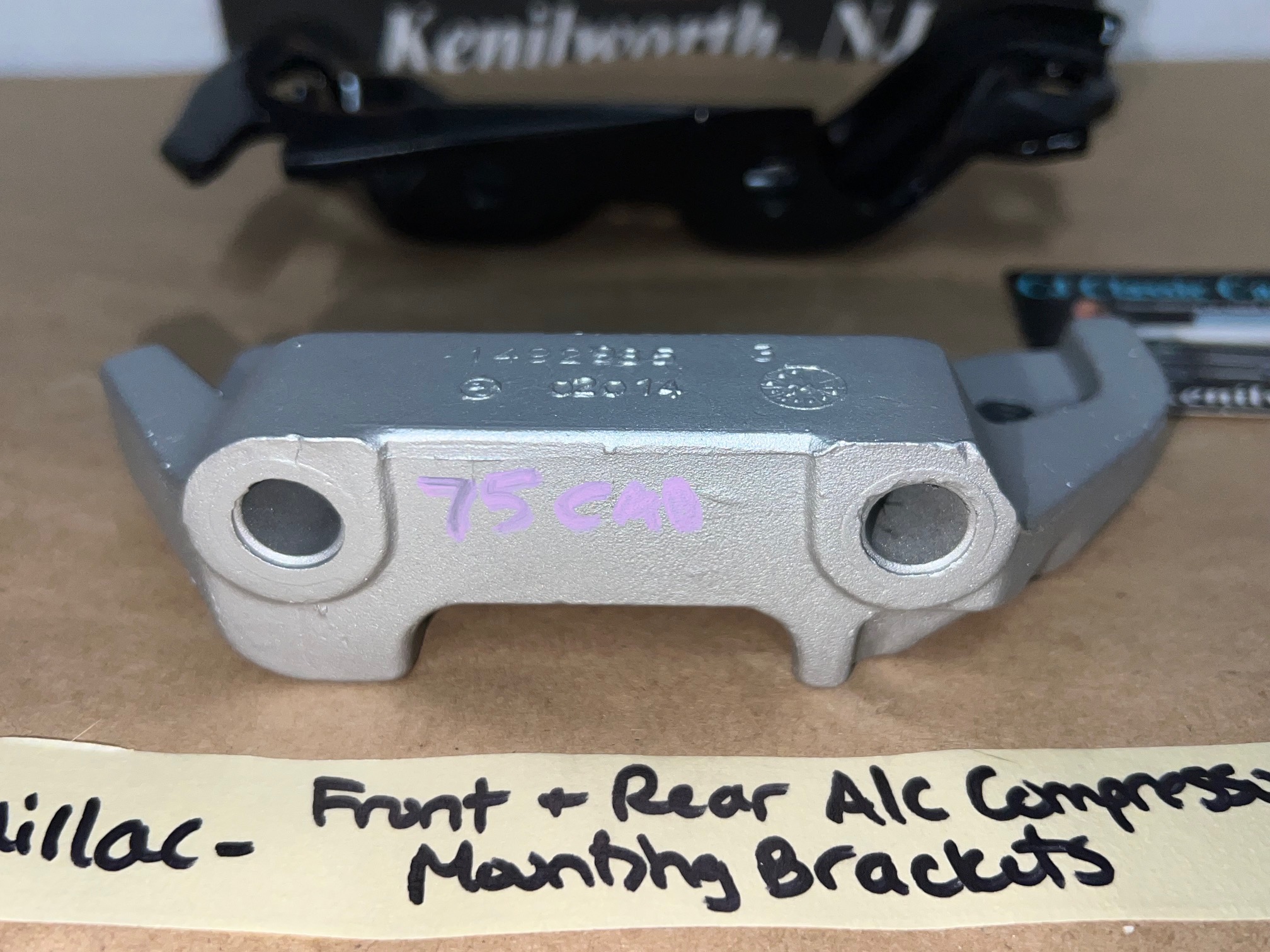 OEM 1968 1969 1970 1971 1972 1973 1974 1975 1976 Cadillac Deville Eldorado Fleetwood Calais FRONT & REAR A/C COMPRESSOR MOUNTING BRACKETS SUPPORT #1492985/#1488838 - Image 16