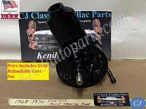 REBUILT 1968 1969 1970 CADILLAC DEVILLE ELDORADO FLEETWOOD CALAIS 472/500 POWER STEERING PUMP WITH FACTORY ORIGINAL RESERVOIR