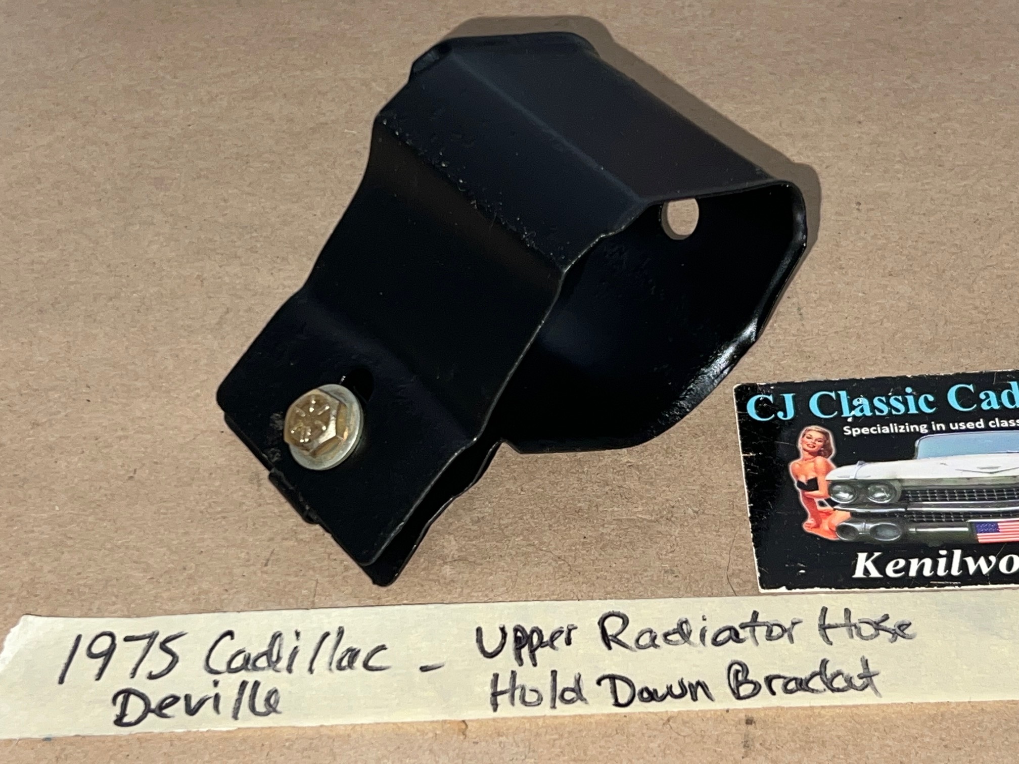 OEM 1968 1969 1970 1971 1972 1973 1974 1975 1976 Cadillac Deville Calais Eldorado Fleetwood 472/500 Engine UPPER RADIATOR HOSE HOLD DOWN BRACKET #1489579 - Image 2
