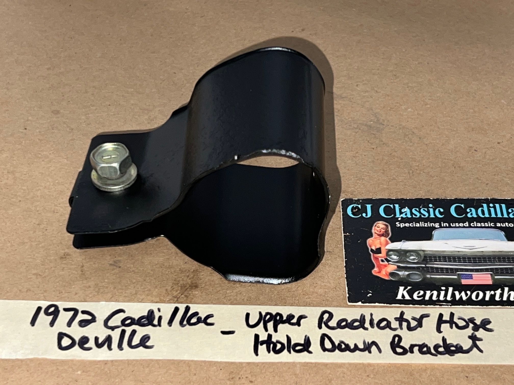 OEM 1968 1969 1970 1971 1972 1973 1974 1975 1976 Cadillac Deville Calais Eldorado Fleetwood 472/500 Engine UPPER RADIATOR HOSE HOLD DOWN BRACKET #1489579 - Image 2