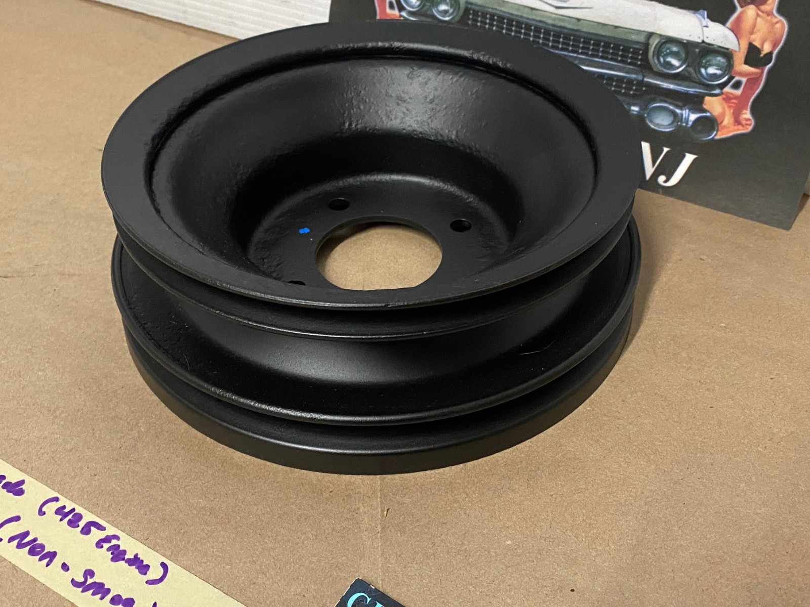RESTORED 1977 1978 Cadillac Deville Eldorado Fleetwood 425 ENGINE CRANK CRANKSHAFT PULLEY DOUBLE (2) GROOVE NON A.I.R. #1610415 - Image 3
