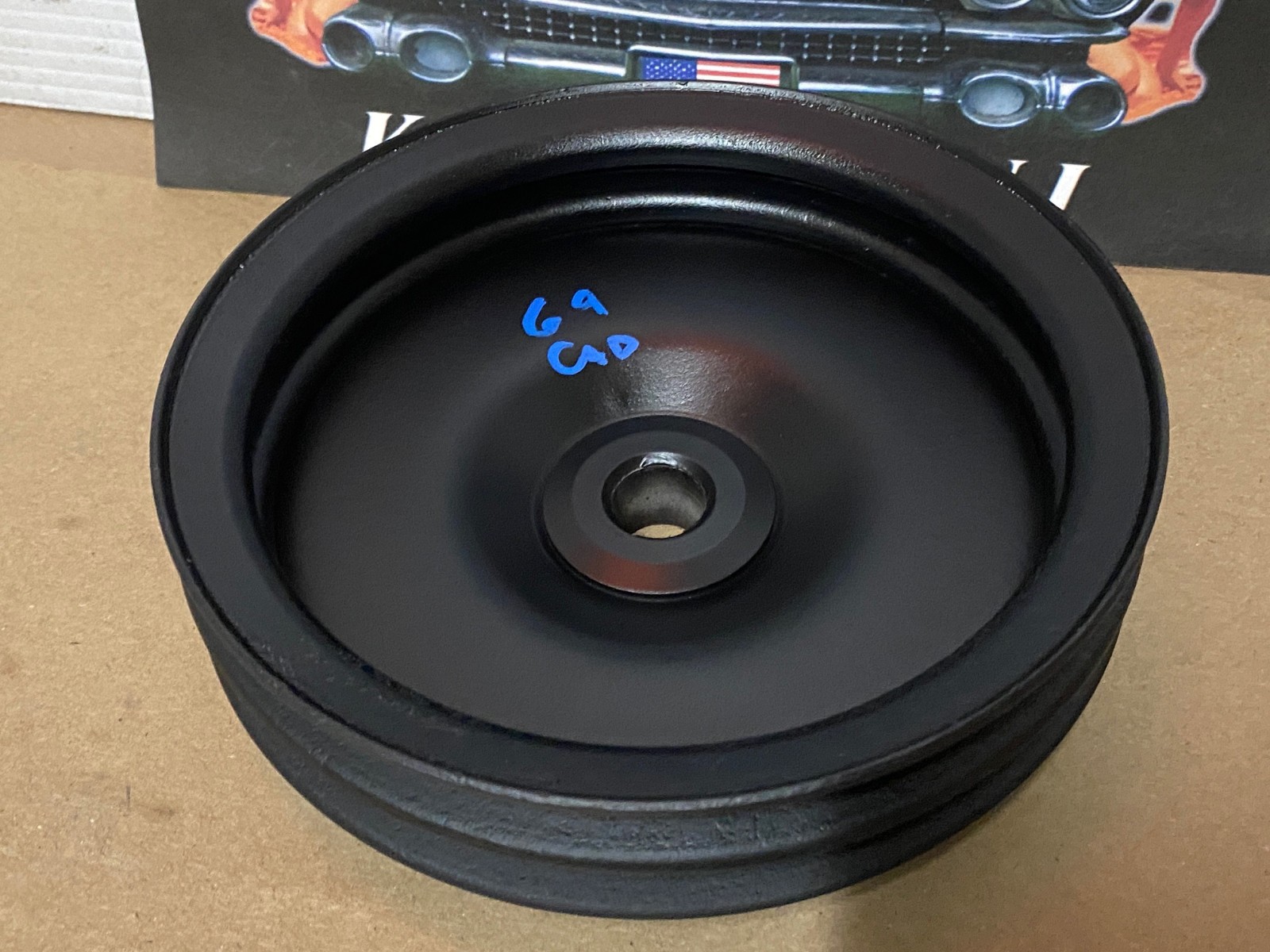 RESTORED 1964 1965 1966 1967 1968 1969 1970 1971 1972 1973 Cadillac 429/472/500 Engine POWER STEERING PUMP PULLEY DOUBLE GROOVE #1490902 - Image 6