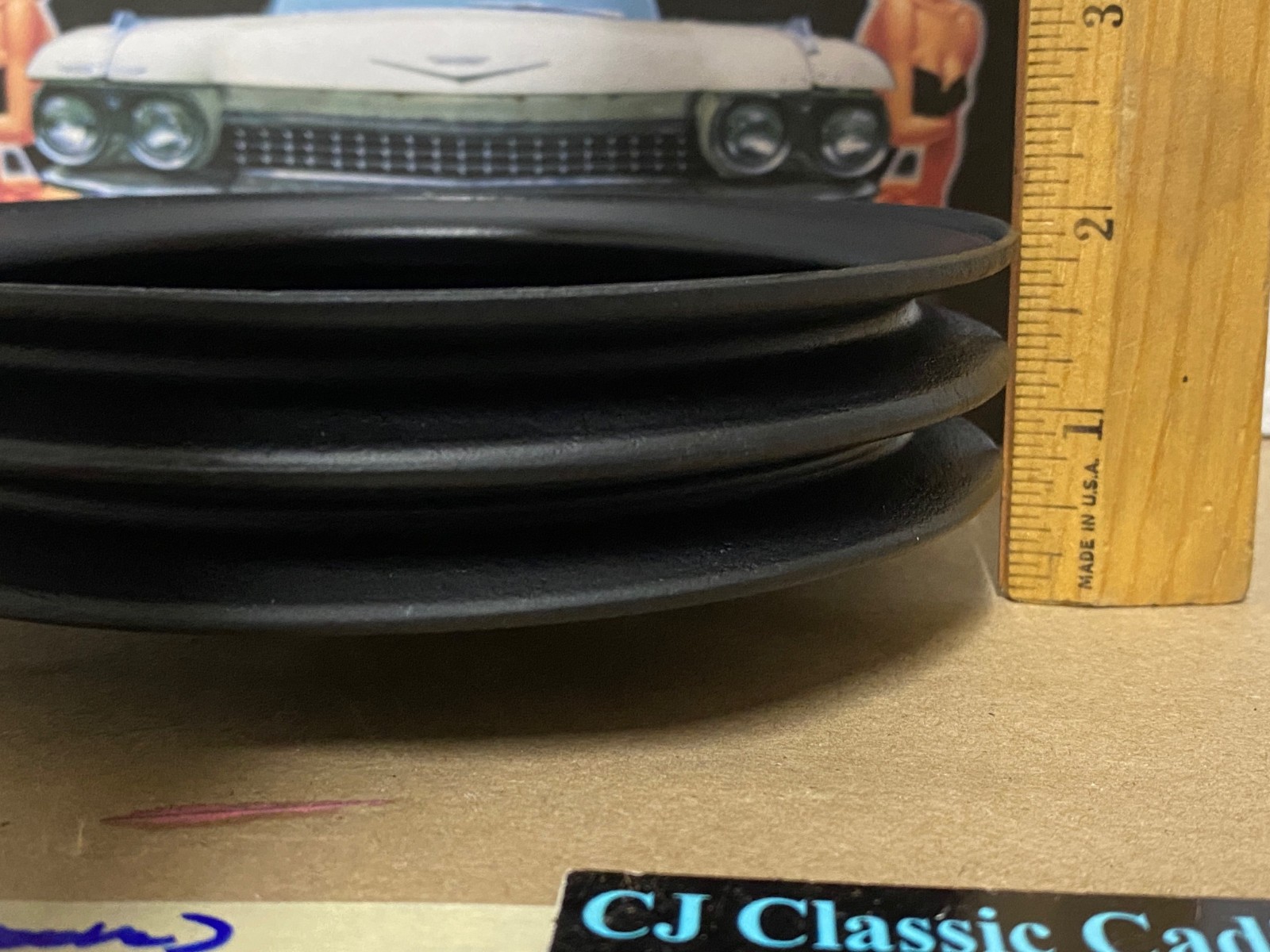 RESTORED 1964 1965 1966 1967 1968 1969 1970 1971 1972 1973 Cadillac 429/472/500 Engine POWER STEERING PUMP PULLEY DOUBLE GROOVE #1490902 - Image 8