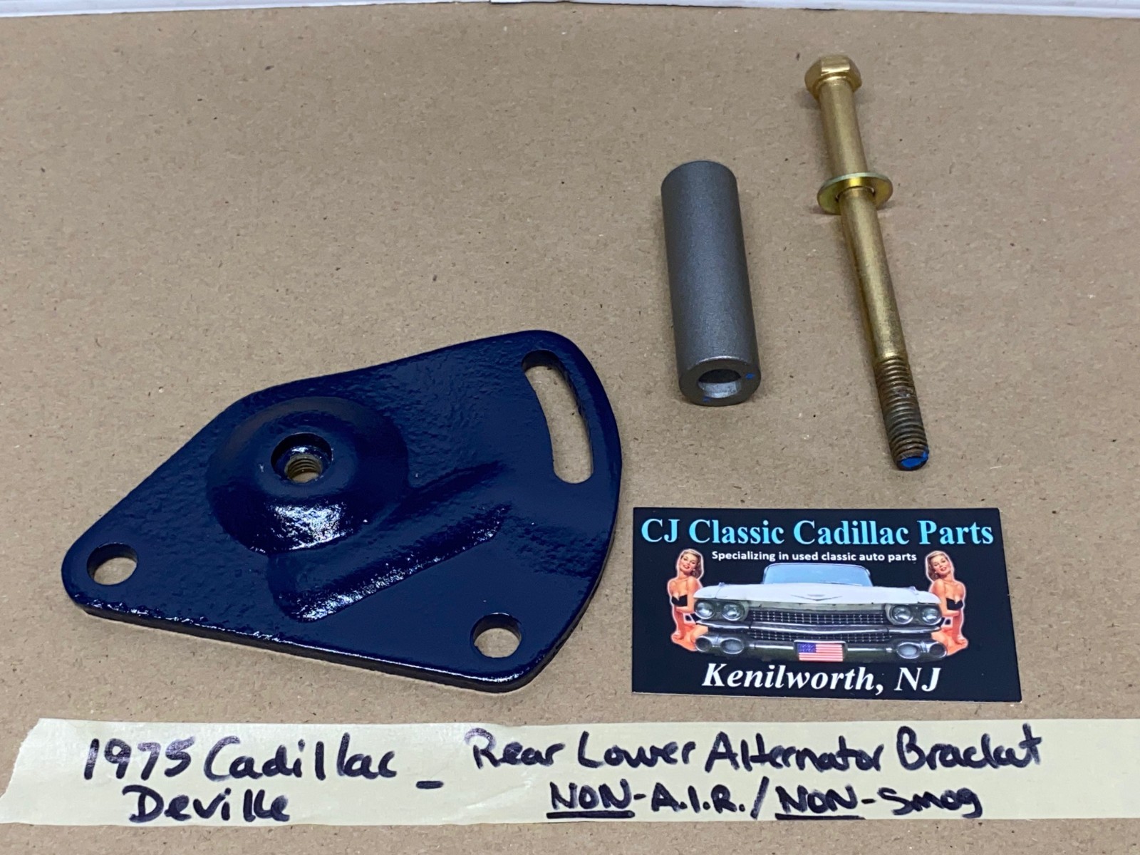 OEM 1970 1971 1972 1973 1974 1975 Cadillac Deville Eldorado Fleetwood Calais 472/500 NON A.I.R./SMOG REAR LOWER ALTERNATOR BRACKET LINK WITH BOLT & SPACER - Image 8
