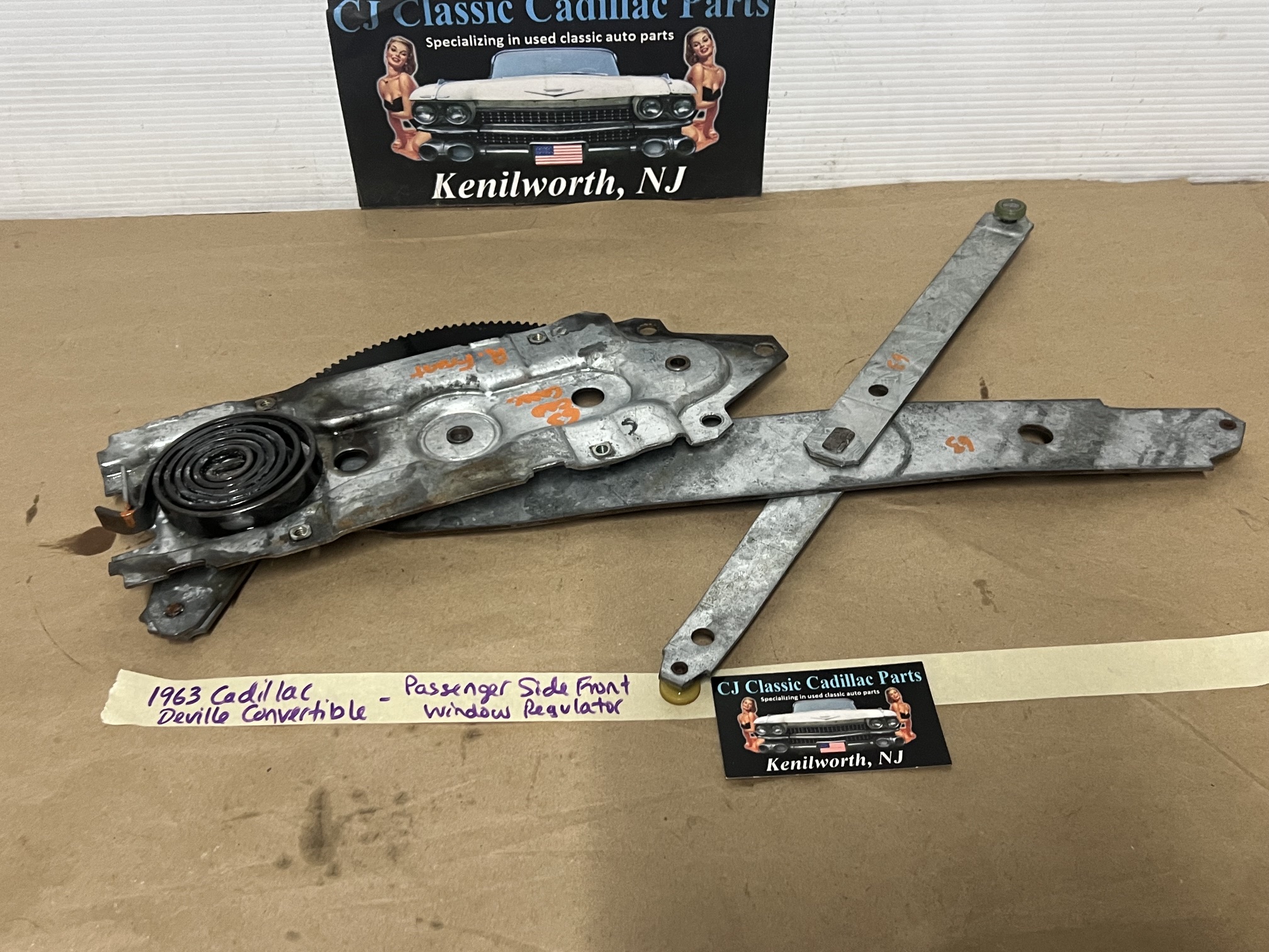 OEM 1961 1962 1963 1964 CADILLAC COUPE DEVILLE ELDORADO 2DR RIGHT PASSENGER SIDE FRONT DOOR WINDOW REGULATOR #5718764/#4308538 - Image 18